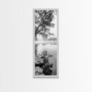 Misty Lake, Tree Reflection, Tranquil Morning, Framed Canvas Print, Bedroom Wall Art, Serene Nature Photography, Minimalist Art Style