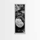 Zen Circle Stone, Forest Texture, Nature Balance, Canvas Print, Rustic Bathroom Decor, Earthy Wall Art, Minimalist Natural Style