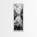 Reflective Lake, Cloud Mirror, Mountain Calm, Canvas Print, Serene Bedroom Wall Art, Nature Tranquility, Scandinavian Landscape Style