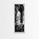 Sea Arch, Coastal Rocks, Ocean Waves, Dramatic Sky, Framed Canvas Print, Coastal Wall Art, Minimalist Beach House Decor, Bedroom Artwork