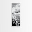 Stormy Waves, Sea Foam, Coastal Ocean, Canvas Print, Moody Seascape, Neutral Wall Art, Beach Bathroom or Entryway Home Decor