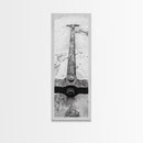 Rusted Anchor, Beach Texture, Metal Detail, Framed Canvas Print, Industrial Coastal Wall Art, Nautical Bathroom Print, Office Decor