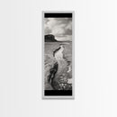 River Path Art, Coastal Landscape Decor, Nature Scene Wall Art, Minimalist Earth Tones, Framed Canvas Print, Beach House Vibe
