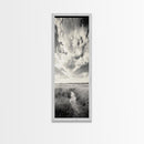 Marshland Pathway, Coastal Grassland Art, Nature Wall Decor, Calm Landscape Style, Framed Canvas Print, Neutral Tones Minimalist