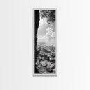 Ocean Cave View, Coastal Water Art, Dreamy Nature Escape Print, Bathroom or Bedroom Decor, Framed Canvas Print, Tranquil Seascape