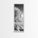 Ocean Wave, Splash Art, Dramatic Sea, Framed Canvas Print, Surfer Gift, Beach House Decor, Dynamic Water Scene, Nature Photography