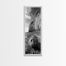 Seaside Cliffs, Coastal Rock, Rugged Beauty, Framed Canvas Print, Nature Wall Art, Rustic Beach Decor, Boho Vibe, Earthy Textures