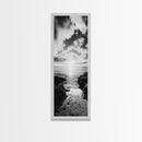 Sunset Shore, Tranquil Waters, Coastal Cove, Golden Glow Canvas Print, Beach House Living Room Wall Art, Seaside Summer Decor