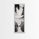 Ocean Pathway Cactus, Seaside Nature Trail, Coastal Vibes, Desert Beach Mix, Framed Canvas Print, Entryway Art, Nature Lover Gift