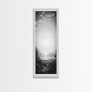 Horizon Glow, Ocean Sunset, Seaside Path, Tranquil Evening Framed Canvas Print, Nature Inspired Bedroom Wall Art, Zen Minimalist Decor
