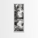 Reflective Forest, Nature Calm, Monochrome Trees, Peaceful Swamp, Framed Canvas Print, Rustic Cabin Decor, Moody Wall Art, Entryway Print