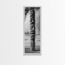 Totem Pole, Tribal Faces, Historic Symbolism, Canvas Print, Cultural Wall Decor, Office Wall Art, Rustic Museum Style Photography