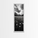 Wildflower Field, Alpine Meadow, Mountain Backdrop, Nature Print, Serene View, Framed Canvas Print, Living Room Wall Art, Rustic Farmhouse Decor