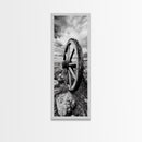 Prairie Wagon Wheel, Antique Rustic Wall Decor, Western Homestead Art, Barnhouse Style Print, Canvas Print, Fall Living Room Art