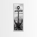 Nautical Anchor, Coastal Vibes, Marine Decor, Ocean-Inspired, Bold Statement, Framed Canvas Print, Entryway Wall Art, Rustic Beach Style