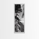 Coastal Tree, Ocean Horizon, Windswept Shore, Nature Calm, Moody Sky, Framed Canvas Print, Office Wall Art, Coastal Rustic Aesthetic