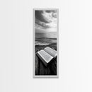 Seaside Book, Ocean Reading, Stormy Sky, Canvas Print, Cozy Beach House Art, Library Decor, Literary Wall Art, Moody Coastal Style