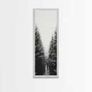 Snowy Forest, Pine Trees, Winter Woods, Minimal Art, Nordic Aesthetic, Canvas Print, Christmas Decor, Cozy Living Room Wall Art