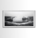 Serene Fog Cliffs, Dreamy Coastline, Soft Light Seascape, Canvas Print, Tranquil Bedroom Wall Art, Minimal Nature Photography