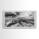 Desert Lizard Close-Up, Reptile Wildlife Photography, Dramatic Sky Scene, Canvas Print, Living Room Wall Art, Nature Decor