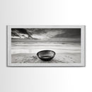 Solitary Bowl Beach, Ocean Waves Texture, Surreal Still Life Photo, Canvas Print, Entryway Wall Art, Minimalist Coastal Style