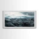 Volcanic Landscape, Geothermal Steam, Iceland Nature, Modern Decor, Framed Canvas Print, Minimalist Wall Art, Office Landscape Artwork