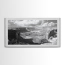 Desert Canyon Vista, Monument Valley View, Rugged Landscape Photography, Framed Canvas Print, Western Living Room Wall Art
