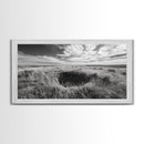 Prairie Crater Scene, Nature Landscape, Rustic Country Vibe, Farmhouse Wall Decor, Canvas Print, Entryway Accent, Autumn Earth Tones
