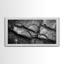 Stone Texture Closeup, Abstract Rock Pattern, Black and White Minimalist, Canvas Print, Modern Wall Art, Office Decor, Earthy Tones