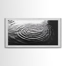 Water Ripples Zen, Abstract Motion, Monochrome Fluid Art, Canvas Print, Modern Minimalist Wall Art, Bathroom or Spa Room Decor