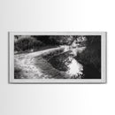 River Bend Trail, Peaceful Water Path, Tranquil Forest Landscape, Nature-Inspired Rustic Decor, Autumn Wall Art, Canvas Print
