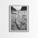 Fossil Rock Shore, Beach Minimalism, Sand Texture Art, Canvas Print, Coastal Wall Art, Natural History Decor, Abstract Earthy Art