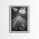 Fish Migration, Dramatic Sky, Moody Landscape, Framed Canvas Print, Dark Nature Art, Rustic Cabin Decor, Fall Wall Art, Nature Drama