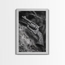 Floral Engraved Revolver, Vintage Western Gun, Cowboy Detail Shot, Canvas Print, Man Cave Art, Rustic Americana Wall Style