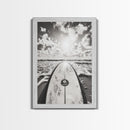 Surfboard Horizon, Ocean Waves, Beach Photography, Summer Vibes, Canvas Print, Teen Room Wall Art, Coastal Decor, Modern Surf Art