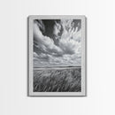 Open Sky Fields, Windy Prairie, Moody Nature Sky, Rustic Landscape, Canvas Print, Bedroom Wall Art, Fall Countryside, Boho Nature Decor