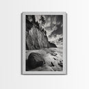 Cliffside Trees, Coastal Horizon, Rugged Seashore, Pacific Northwest Print, Framed Canvas Print, Fall Nature Wall Art, Den Decor