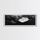 Misty Leaf, Black Art, Nature Print, Autumn Wall Decor, Framed Canvas Print, Minimalist Wall Art, Bedroom Wall Decor, Fall Botanical Art