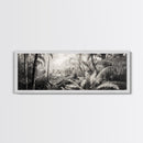 Jungle Light, Nature Vibe, Wild Forest, Framed Canvas Print, Boho Wall Art, Office Wall Decor, Earthy Tones Art, Rainforest Wall Print