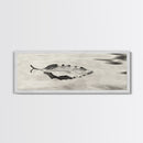 Autumn Leaf, Water Reflection, Nature Minimalism, Floating Stillness, Framed Canvas Print, Fall Wall Art, Neutral Tones, Bathroom Decor