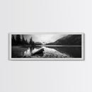 Alpine Lake, Moody Mountains, Foggy Reflection, Canvas Print, Serene Wall Art, Nature Photography, Bedroom Art, Den Decor, Office Decor