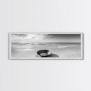 Ocean Bowl, Minimalist Beach, Solitude Shoreline, Canvas Print, Coastal Decor, Neutral Tones, Living Room Art, Bathroom Wall Art
