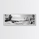 Desert Coast, Palm Ruins, Forgotten Beach, Framed Canvas Print, Surreal Photography, Boho Living Room Art, Coastal Wall Decor