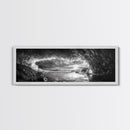 Ice Cave, Winter Seascape, Arctic Sunset, Canvas Print, dramatic frozen landscape art, black and white Christmas decor, cozy winter home art