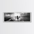 Kayaking, Sea Journey, Ocean Paddle, Canvas Print, Outdoor adventure wall art, Moody landscape, Modern living room decor, Wilderness art