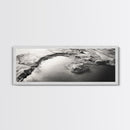 Minimalist Pond, Earth Texture, Fine Art Landscape, Framed Canvas Print, Neutral Wall Decor, Bathroom Wall Art, Modern Earthy Tones