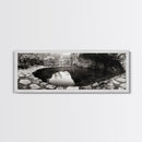 Stone Pool, Quiet Reflection, Nature Photography, Zen Vibes, Framed Canvas Print, Bathroom Wall Art, Rustic Decor, Tranquil Home Accent