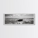 Prairie Cave, Windy Plains, Nature Escape, Canvas Print, Rustic Wall Art, Earthy Decor, Bedroom Accent, Black and White Landscape