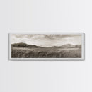 Golden Prairie, Mountain Horizon, Rustic Calm, Canvas Print, Fall Wall Art, Country Living Room Decor, Neutral Tones Photography