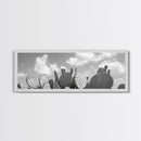 Prickly Pears, Cactus Heaven, Western Sky, Canvas Print, Boho Kitchen Wall Art, Desert Style Decor, Minimalist Black and White
